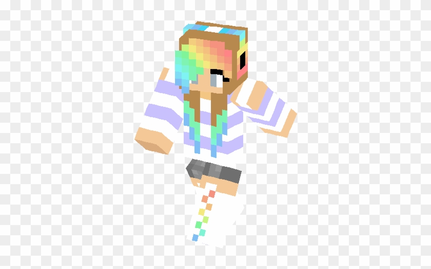 Girl Minecraft Skins Rainbow - Minecraft Skin Cute Rainbow Girl #951196