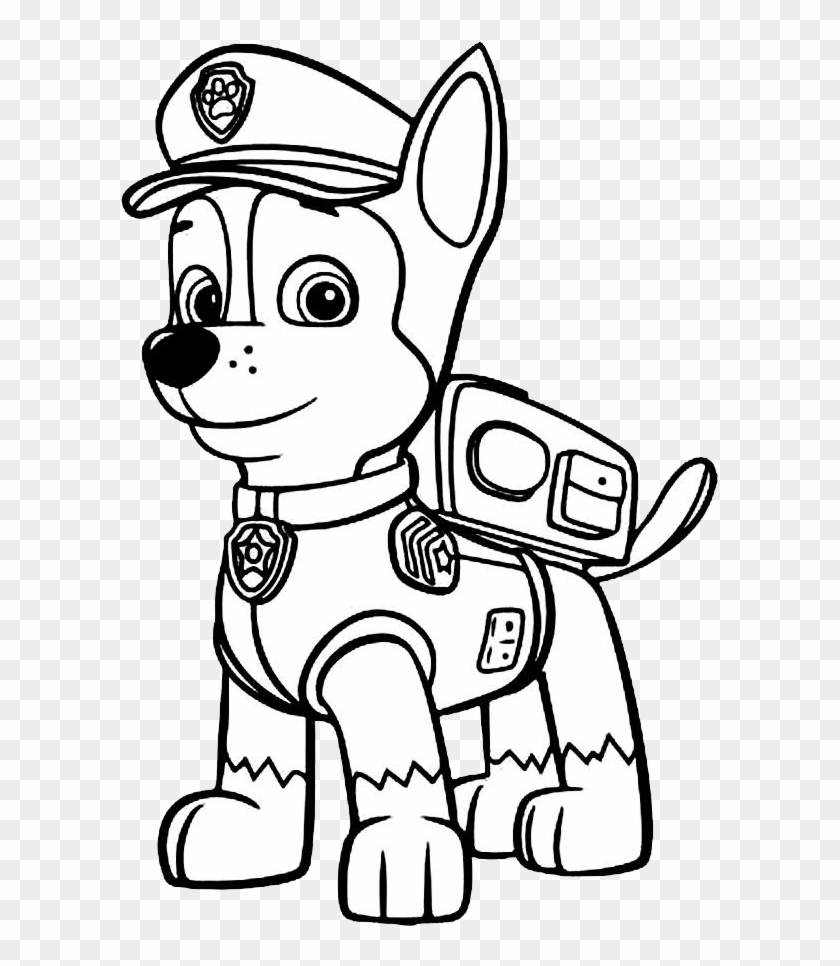 Moderno Perro Policial Para Colorear Viñeta - Paw Patrol Chase Drawing #951397