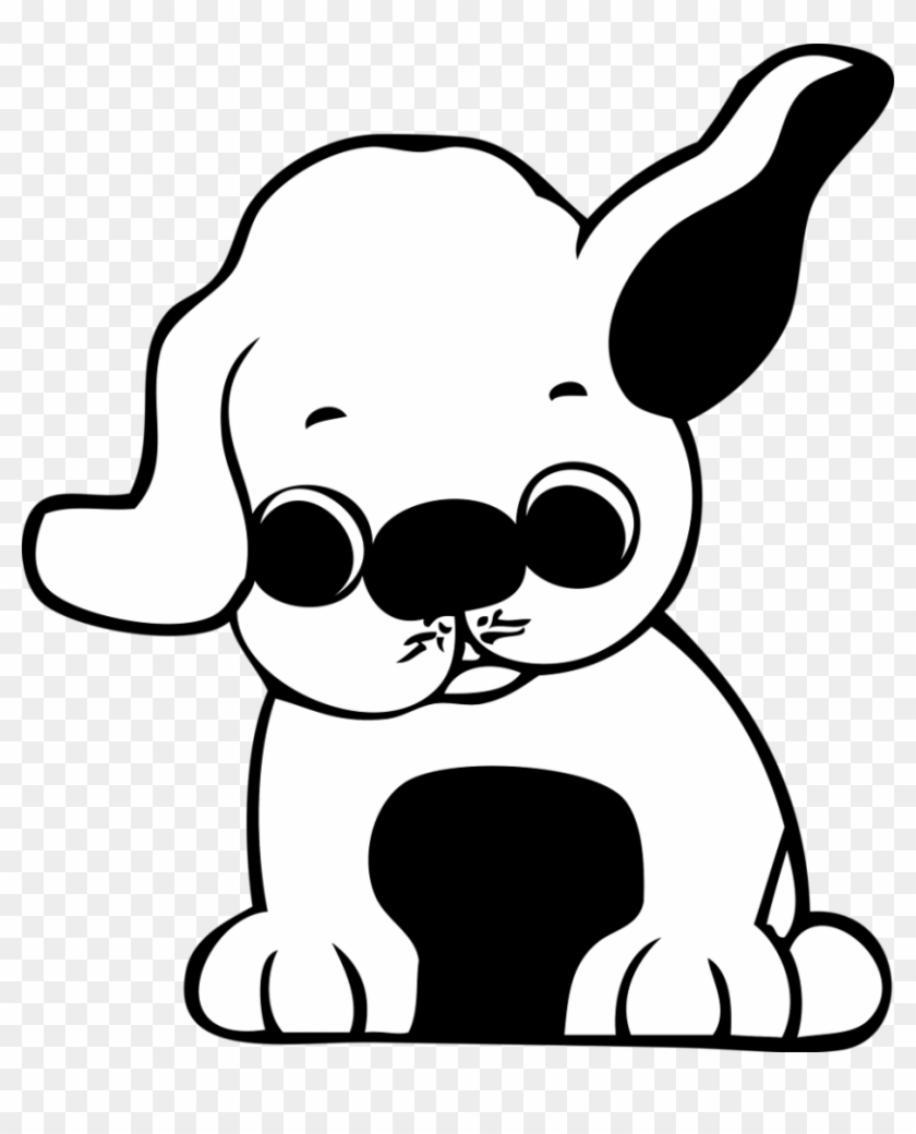 Este, Que Es Un Perro Que Mira Con Atención Algo Pero - Puppy Vector Black And White #951412