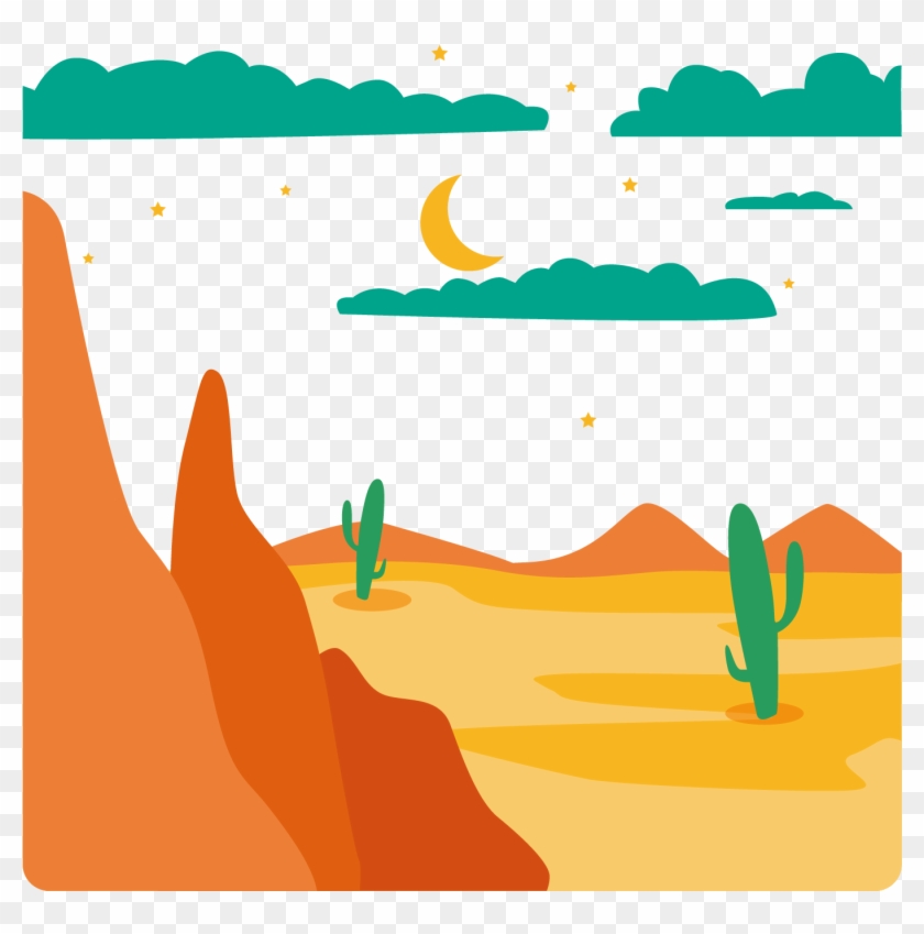 Desert Euclidean Vector Computer File - Desert Mountain Cartoon Png - Free  Transparent PNG Clipart Images Download