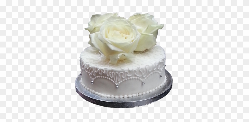 White Cake Whtie Roses Wedding Clipart - Wedding Cakes Roses Png #951667