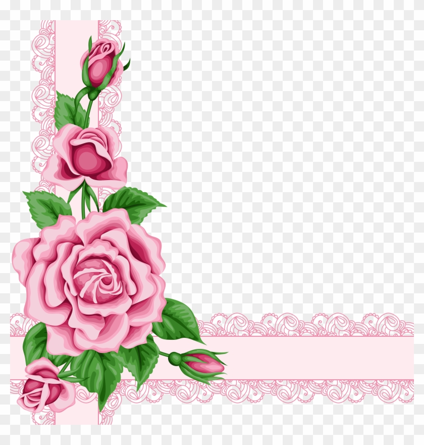 Flower Rose Clip Art - Roses Flowers Border Clip Art #169809