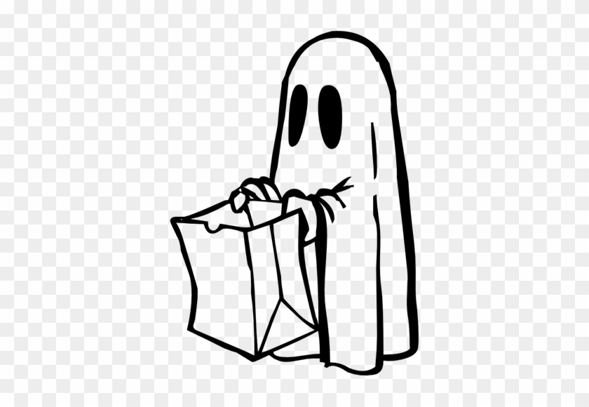 Ghost Clipart Paper - Ghost Trick Or Treating #169834