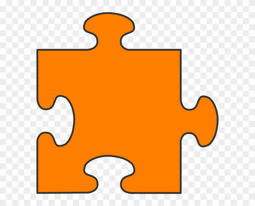 Orange Border Puzzle Piece Top Clip Art At Clipart - Orange Puzzle Piece Clip Art #169840