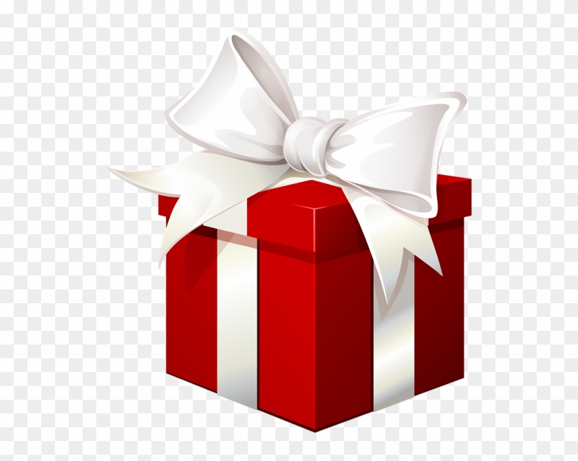 Red Gift Box With White Bow Transparent Png Image - Red Gift Box Png #169855