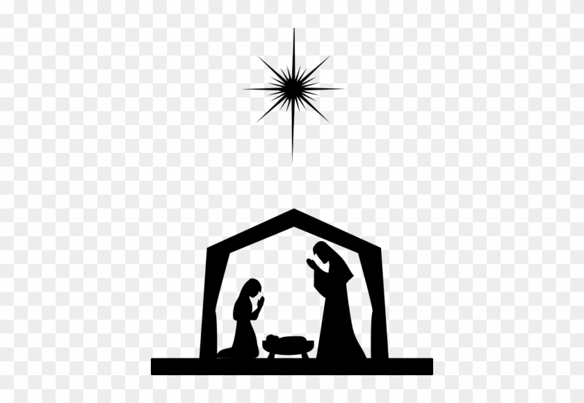 6680 Nativity Scene Silhouette Clip Art Public Domain - Nativity Silhouette Png #169922