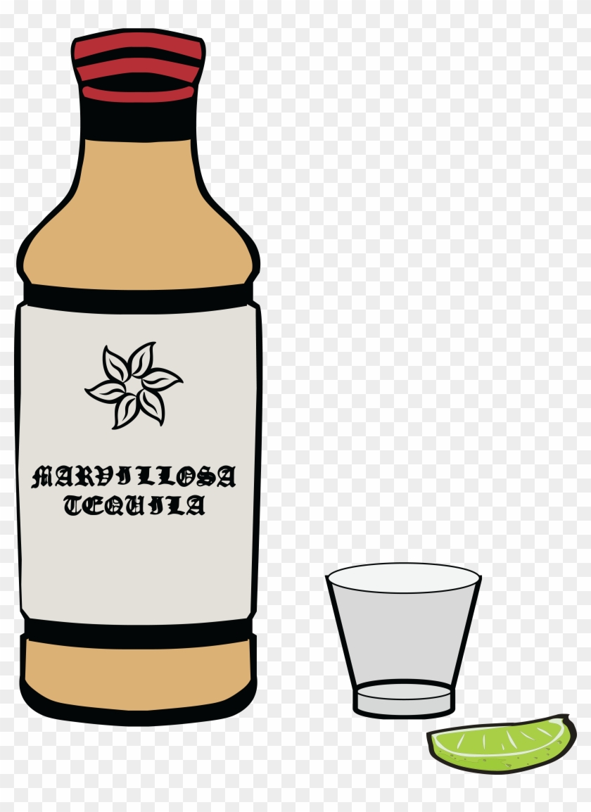 Free Clipart Of A Bottle Of Tequila - Tequila #169952