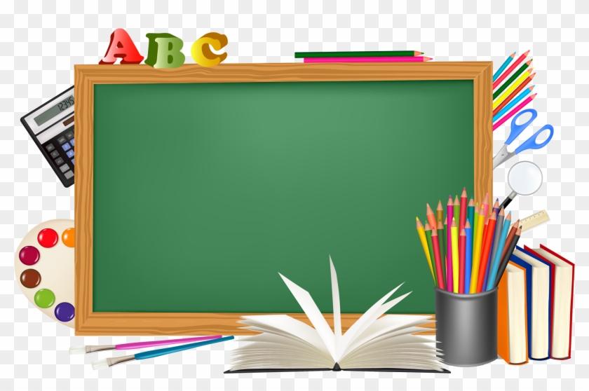 Green School Board And Decors Png Picture - School Png #169956