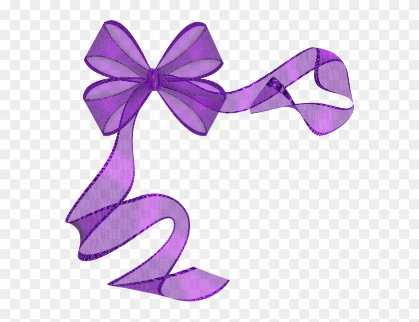Purple Ribbon Bow Clip Art - Purple Ribbon Border Clip Art #169976