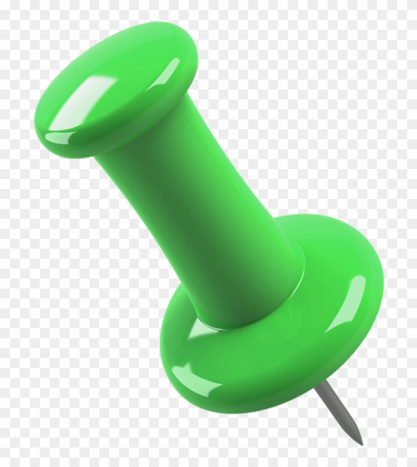 Paper Pin Clip Art - Green Push Pin Png #169984