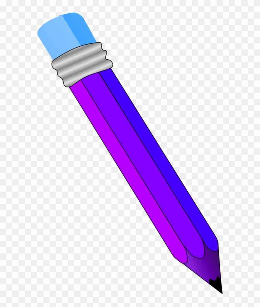 Vector Clip Art - Purple Color Pencil Clip Art #170142