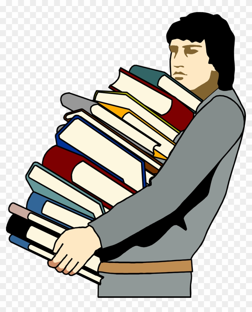 Carrying Books Clipart - Carrying Lots Of Books #170292