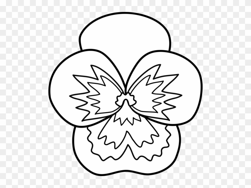 Pansy Flower Line Art - Pansy Flower Coloring Page #170519
