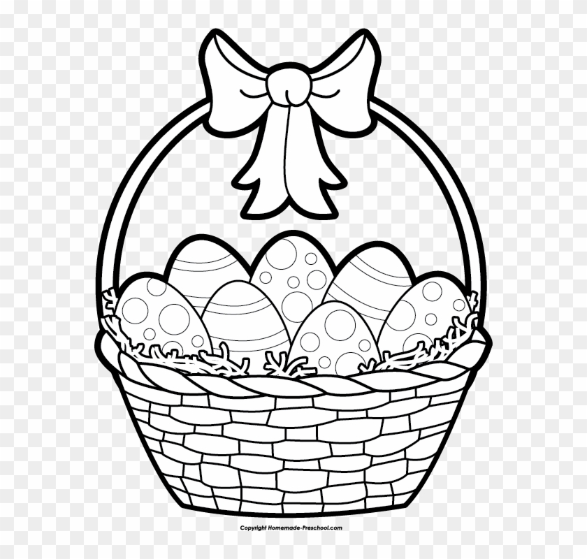 Fun And Free Clipart - Easter Basket Clipart Black And White #170544