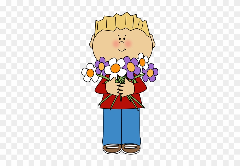 Relationships - Boy With Flowers Clipart #170576