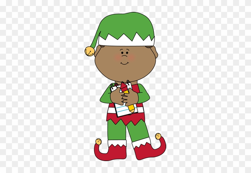 Art Rf Christmas Elf Cli A Happy Xmas Elf Sitting Rf - Elf Boy Clipart #170660