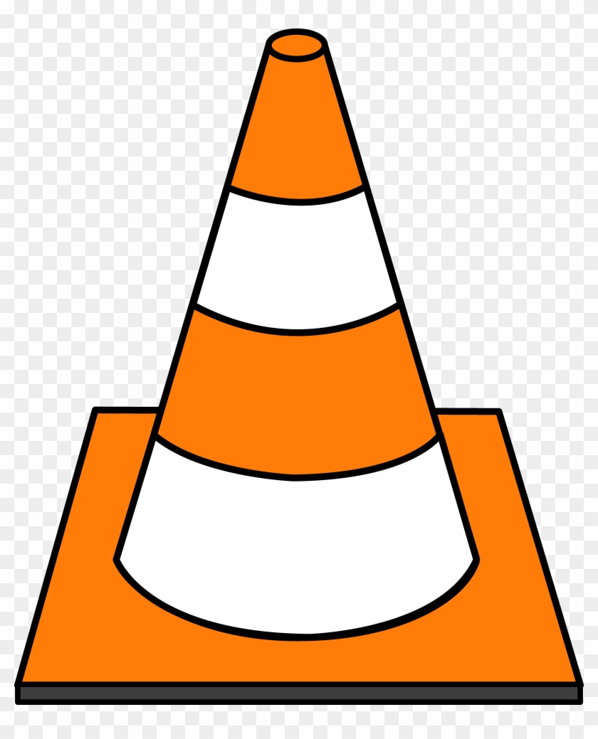 Striped Traffic Cone - Construction Clipart #170769