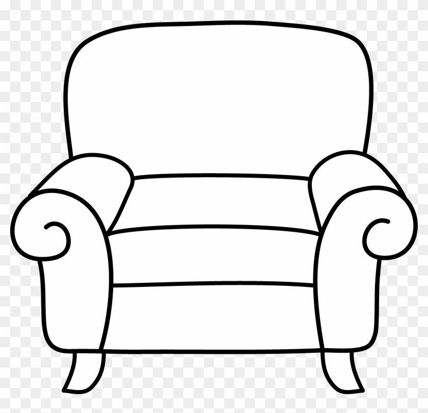 Sofa Clipart Black And White - Couch Coloring Page #170867