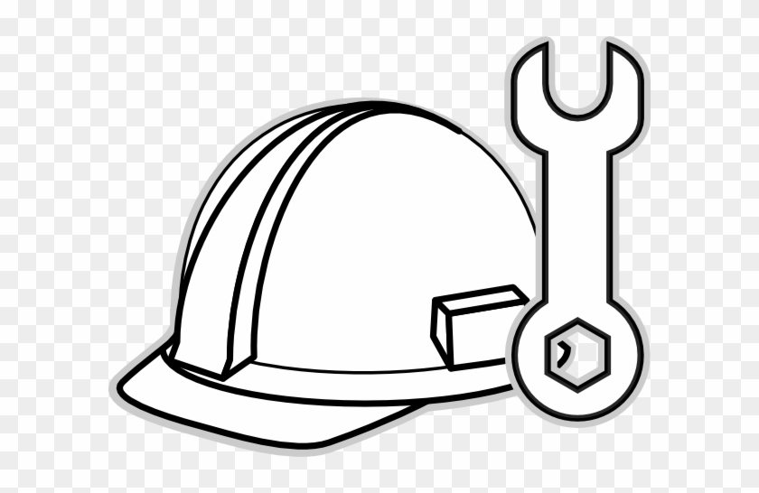 Construction Clipart Black And White Gallery For Hard - Draw A Construction Hat #170885