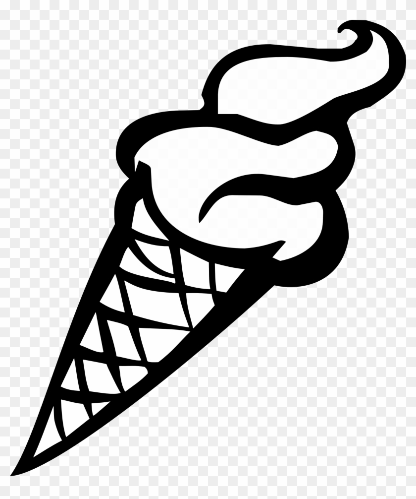 Corn Clipart Icecream - Ice Cream Black And White #170965