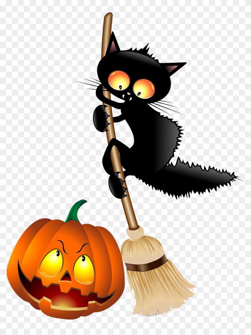 Illustration Of Halloween Cat Cartoon On Witch Broom - Best Gift - Limited Edition Halloween Coming Soon Hoodie/t-shirt/mug #171020