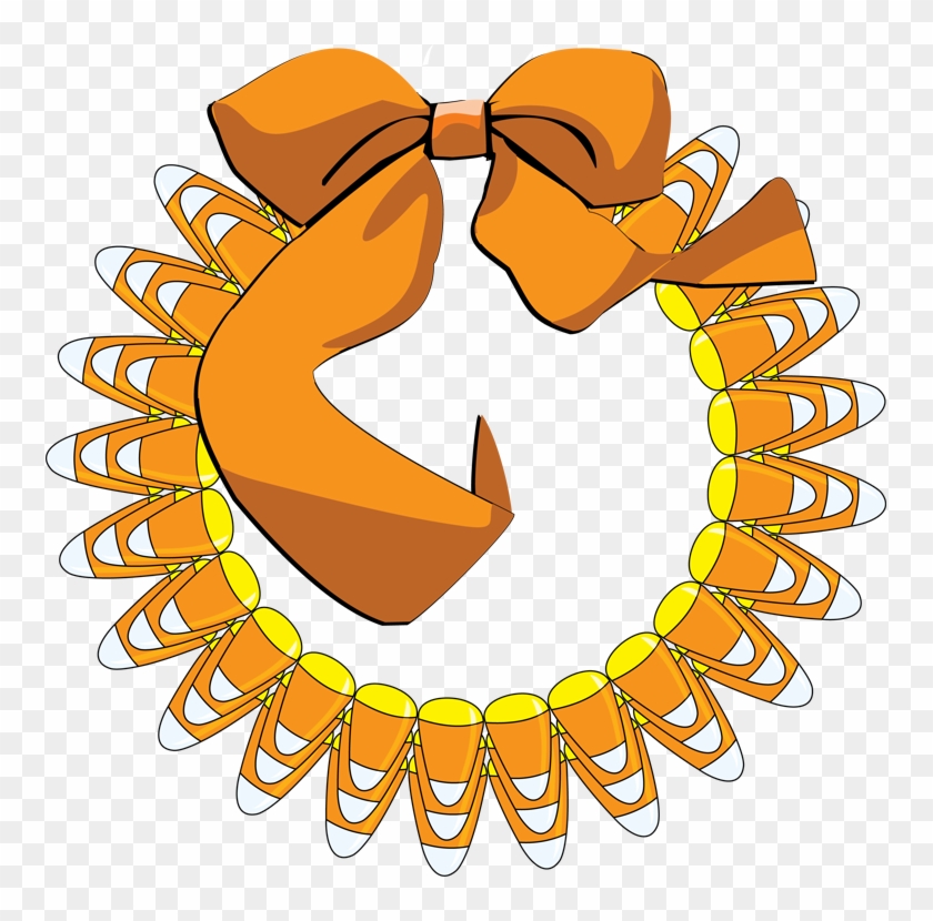 Candy Corn Wreath - Candy Corn Letter Clipart #171033