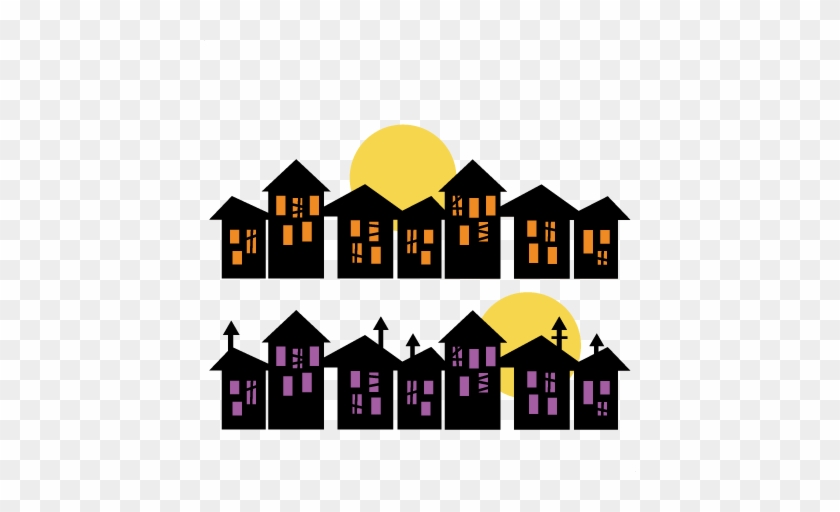 Halloween Houses Svg Scrapbook Title Svg Cutting Files - Houses Svg #171124