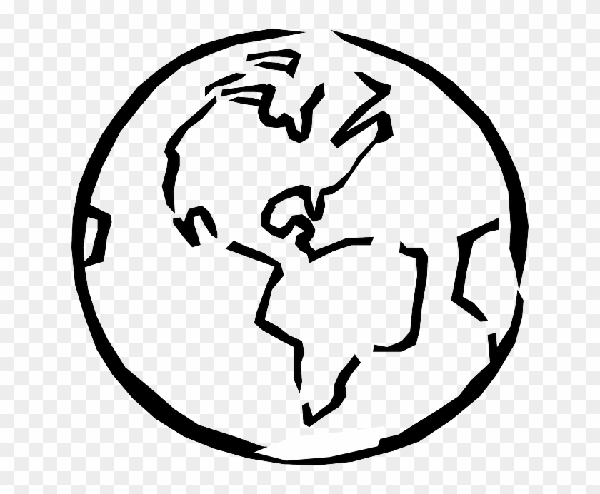 Globe Black And White Outline - Earth Clipart Black And White #171186