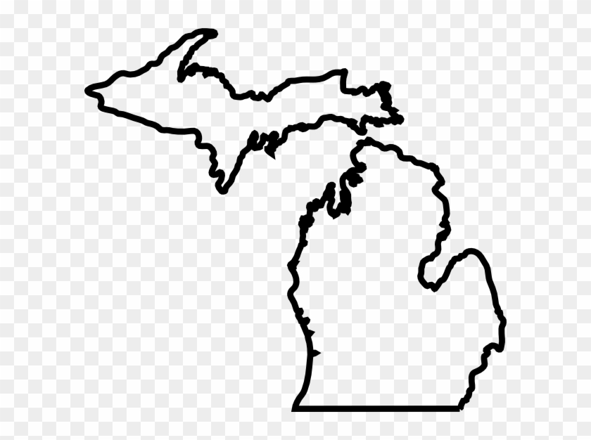 Michigan Map Outline Clip Art - Blank Map Of Michigan #171187