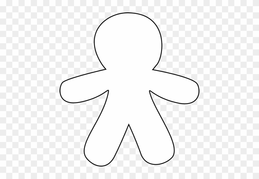 Black And White Blank Gingerbread Man Clip Art - Man Clipart White #171258