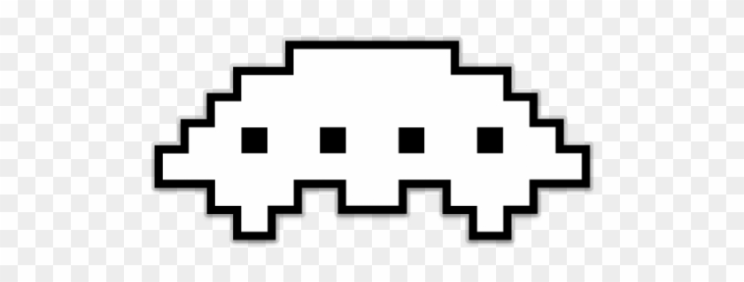 Space Invaders Ufo Shaped Sticker - Space Invaders Sprites Png #171366