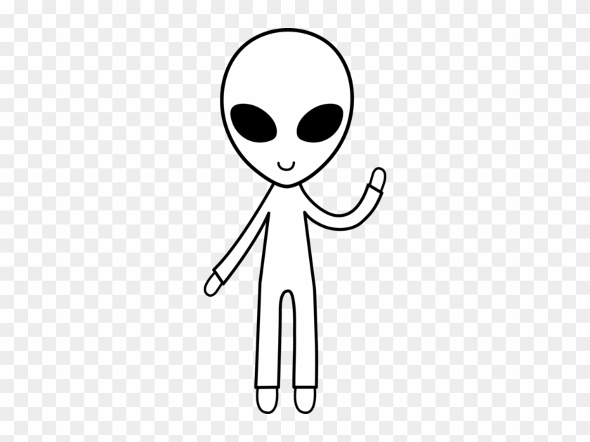 Colorable Alien Line Art - Cartoon Alien Black And White #171407