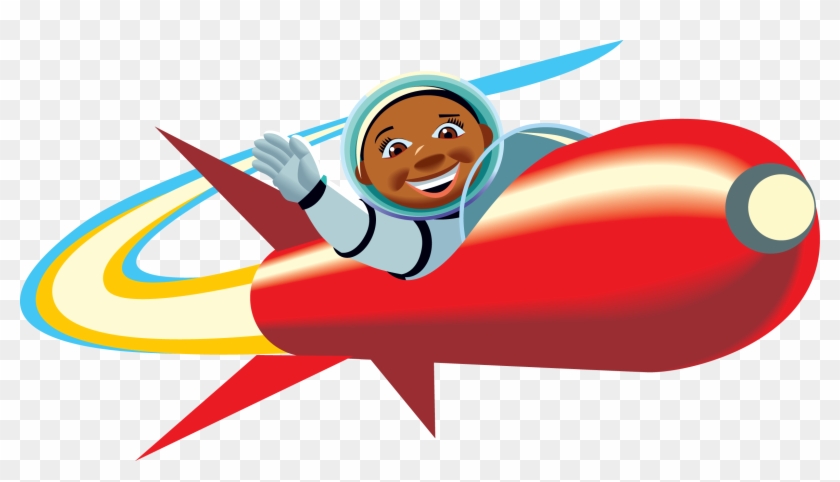 Heavenly Space Ship Clip Art Medium Size - Astronaut In Rocket Clipart #171421