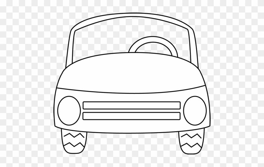 Car - Clipart - Black - And - White - Car Outline White #171471