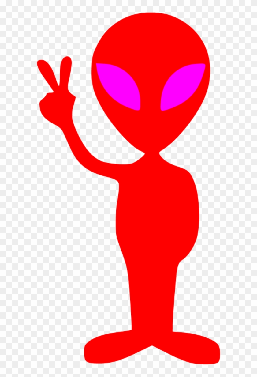 Little Green Alien - Alien Holding Up Peace Sign #171497