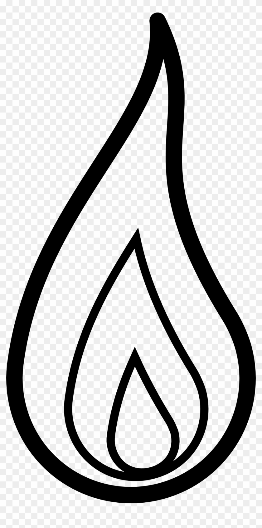 Flame Black White Line Clipart - Flame Clipart Black And White #171514