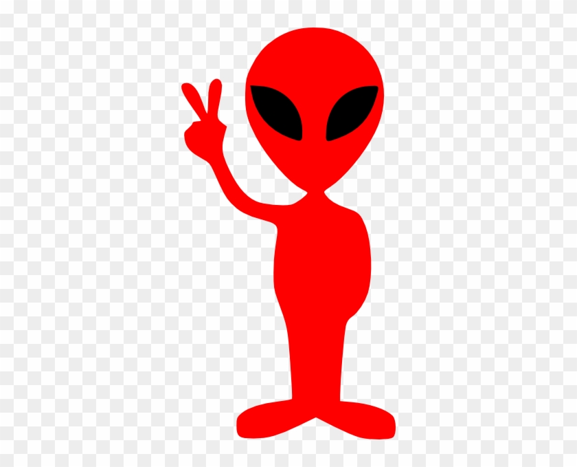 Alien Clip Art - Alien Holding Up Peace Sign #171563
