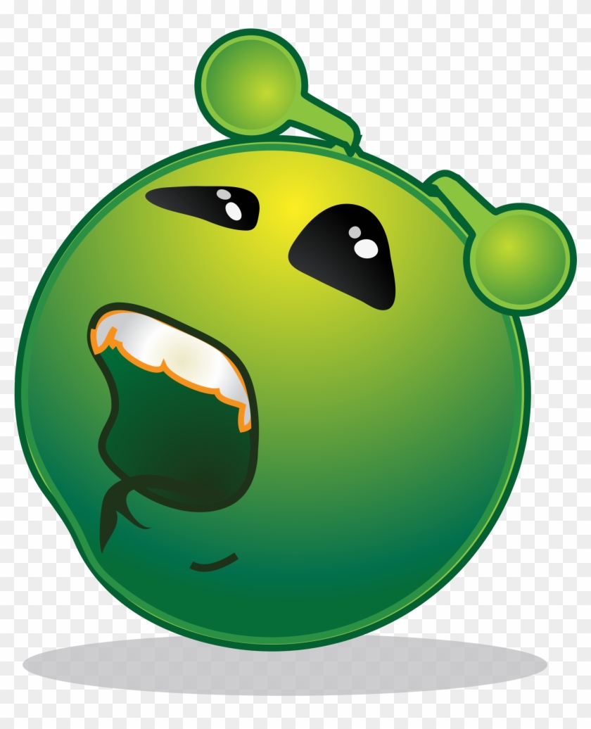 Smiley Green Alien Bored - Sad Alien Clipart #171632