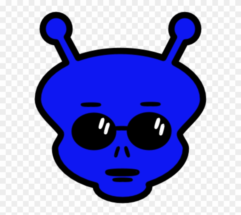 Large Alien Face With Two Horns Clipart - Cool Alien #171779