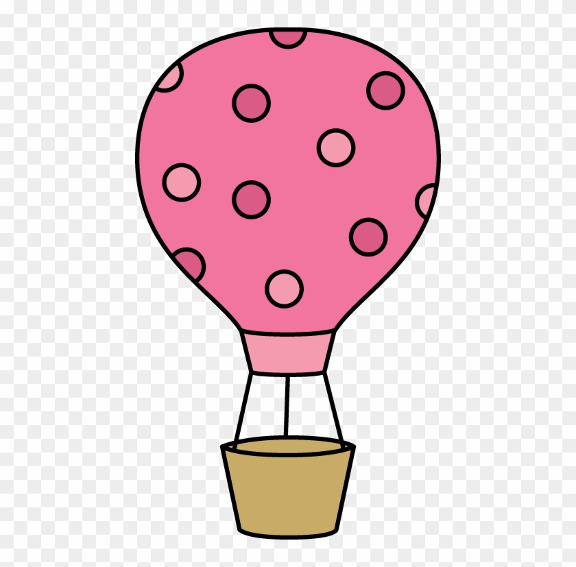 Pink Polka Dot Hot Air Balloon - Hot Air Balloon Clipart #171873