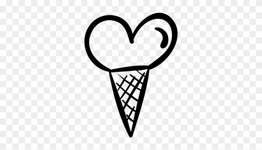 Ice Cream Cone With Heart Vector - Dibujos De Helados De Corazones - Free  Transparent PNG Clipart Images Download