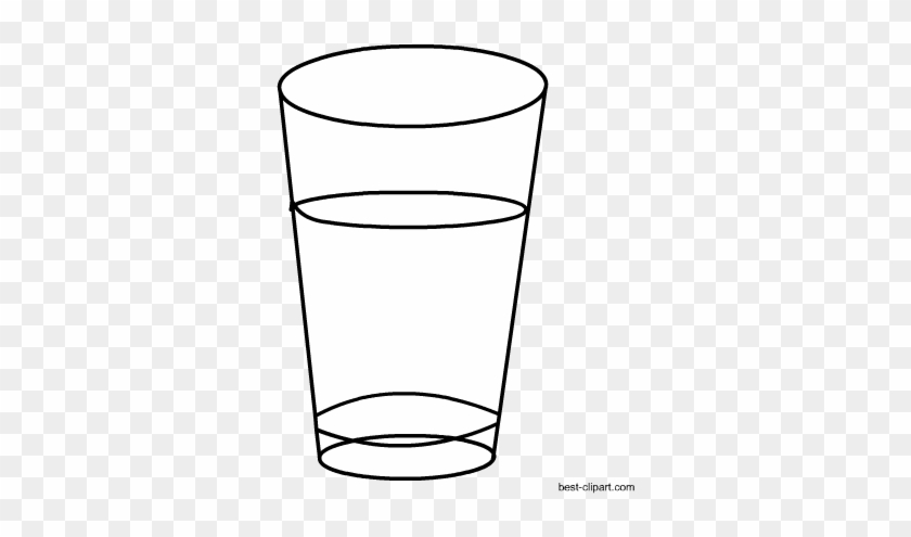 Black And White Glass Of Water Clip Art - White #171962