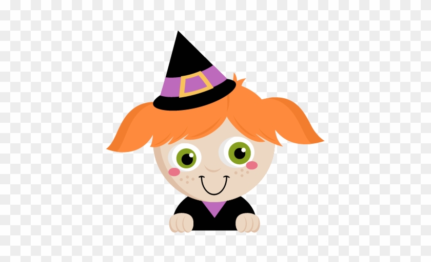 Peeking Witch Svg Scrapbook Title Svg Cutting Files - Cute Halloween Witch Png #172023