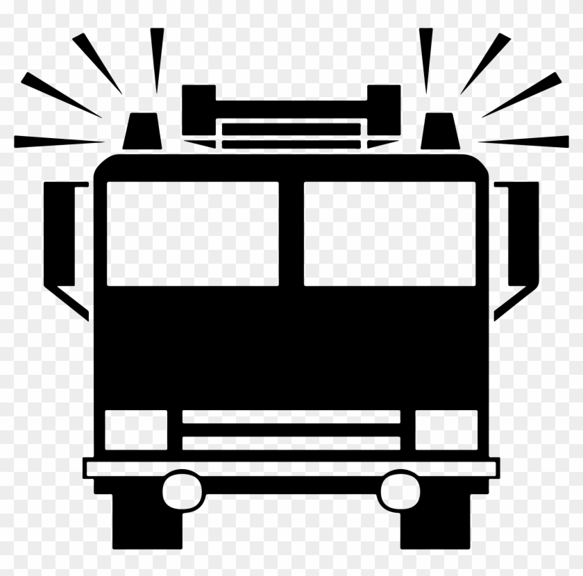 Truck Black And White Fire Truck Clipart Black And - Fire Truck Icon #172086