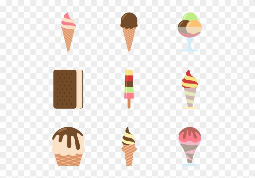 Ice Cream Pack - Ice Cream Flat Design Png #172108