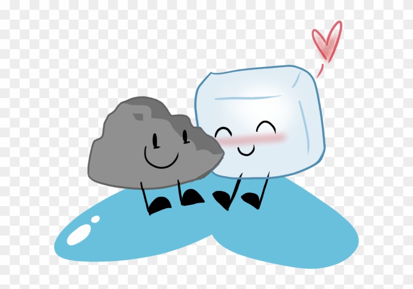 Ice Cube Clipart Kawaii - Bfdi Ice Cube Kiss Rocky #172269