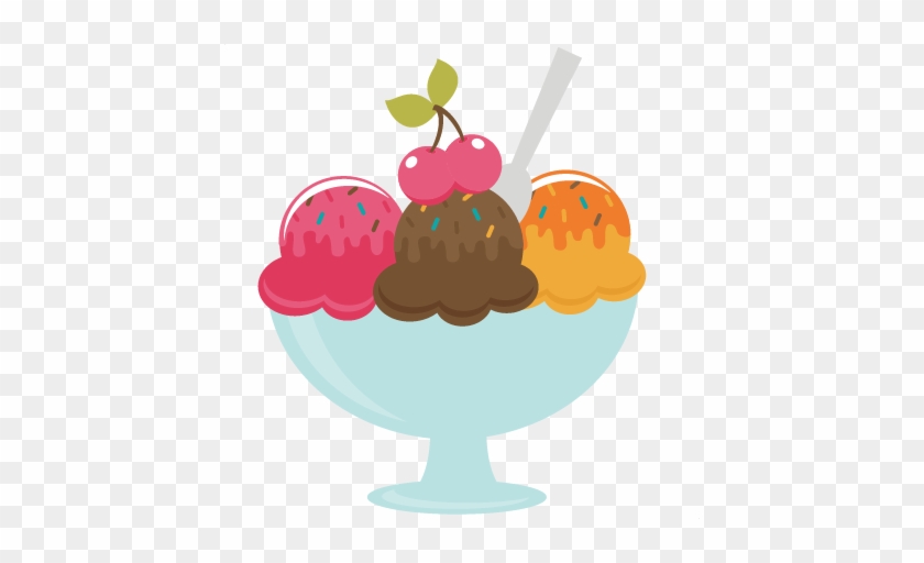 Elegant Ice Cream Clip Art Free Bowl Of Ice Cream Svg - Ice Cream Sundae Clipart #172294