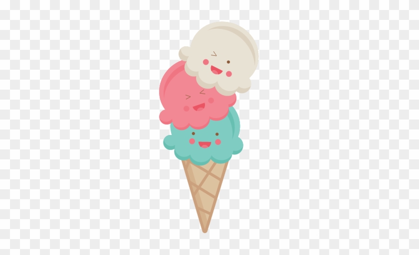 Happy Ice Cream Cone Svg Scrapbook Cut File Cute Clipart - Ice Cream Cone Clipart #172310