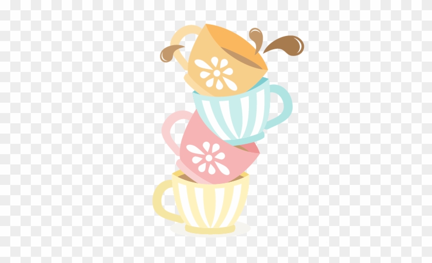 Tea Cups Stacked Svg Cutting Files For Scrapbooking - Stacked Tea Cup Clip Art #172396