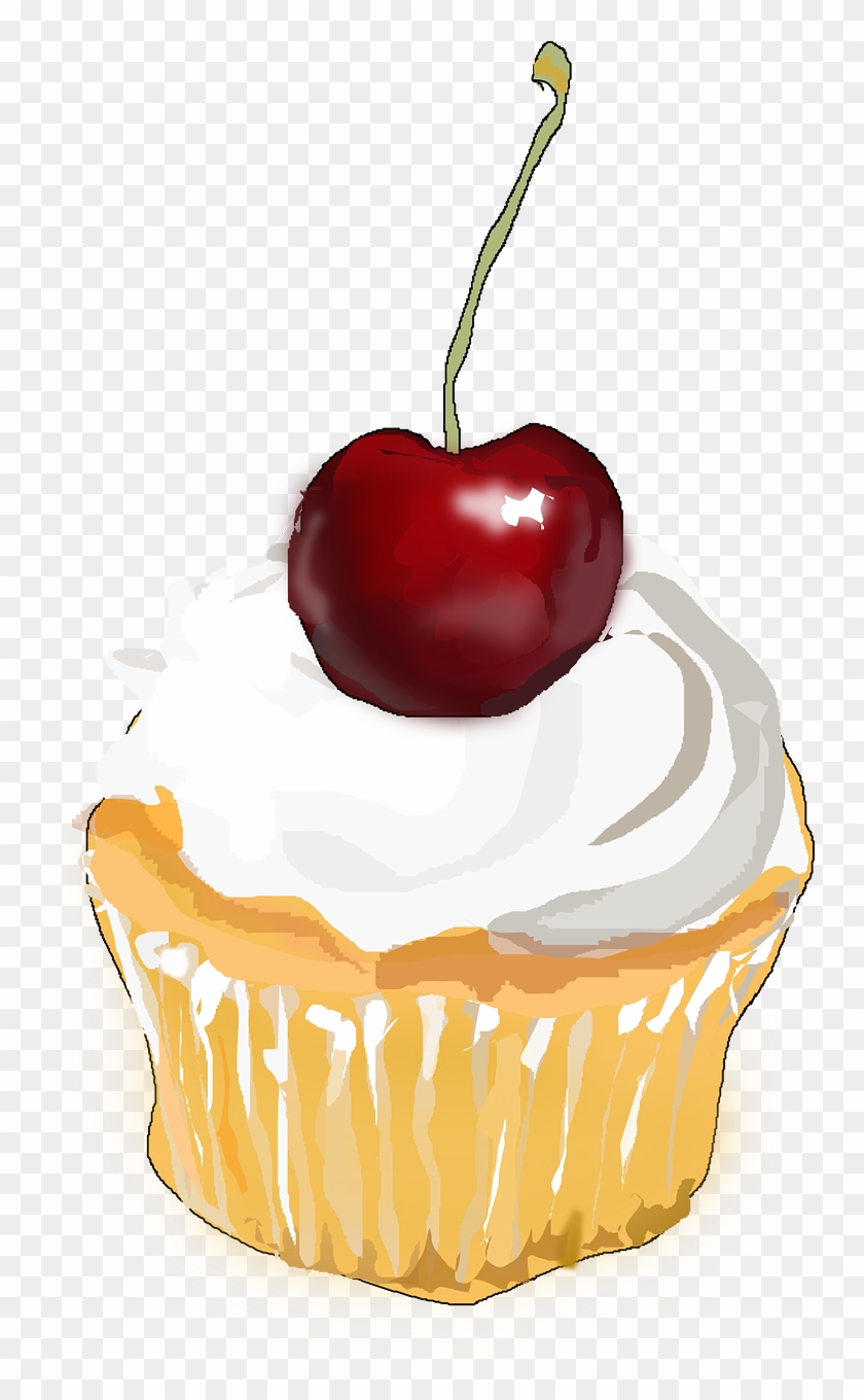 Muffin, Cupcake, Tartlet, Cherry, Whipped Cream - Clipart Of Cupcakes Transparent #172459